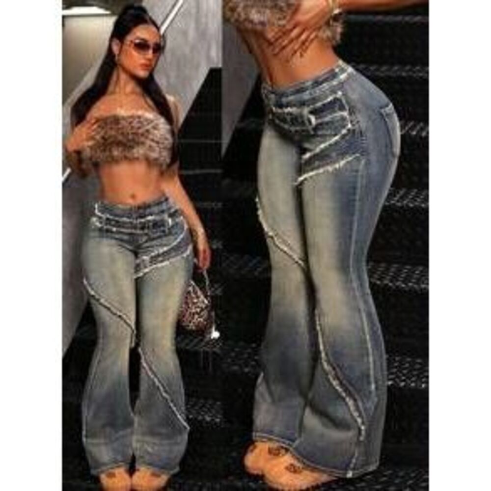 SHEIN Blue Distressed Skinny Jeans